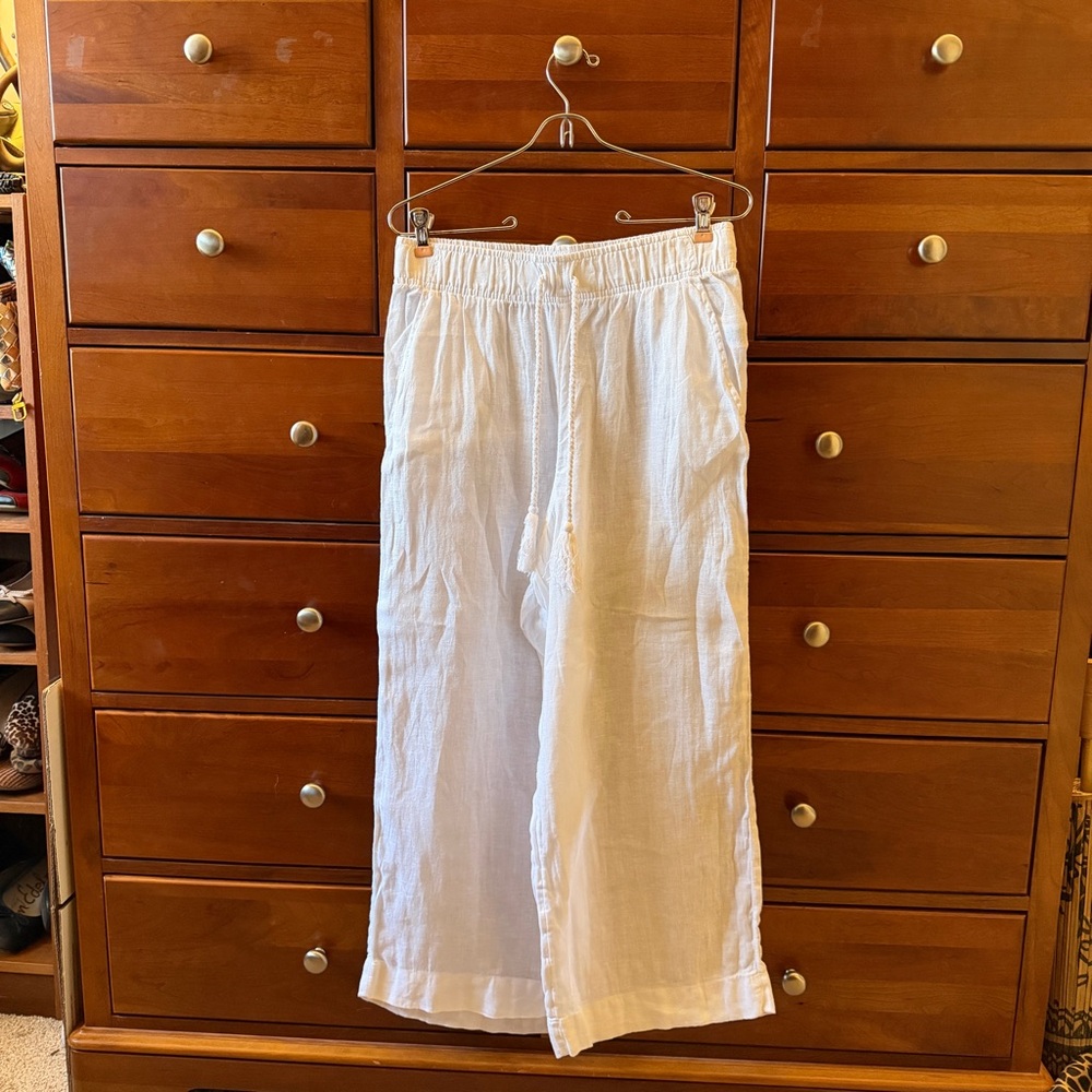 Cynthia Rowley White Linen Pants size M